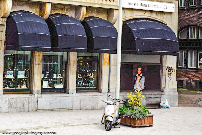The historic Amsterdam Diamond Exchange building, photographed for architectural travel documentation